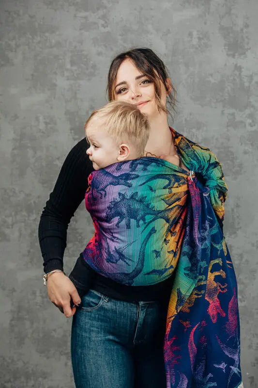 Ring Sling, Jacquard Weave (100% cotton) - with gathered shoulder - JURASSIC - NEW ERA - standard 1.8m - Woven Baby    ring_slings    #