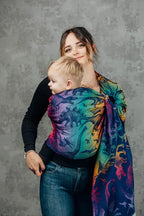 Ring Sling, Jacquard Weave (100% cotton) - with gathered shoulder - JURASSIC - NEW ERA - standard 1.8m - Woven Baby    ring_slings    #