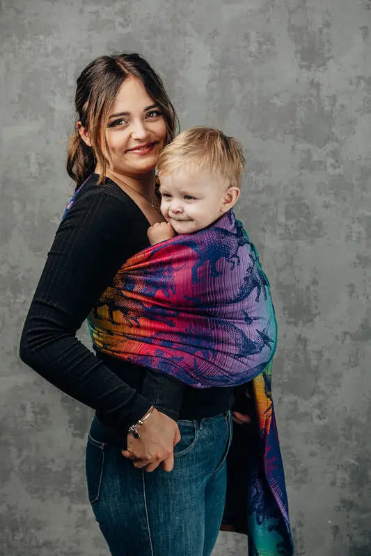 Ring Sling, Jacquard Weave (100% cotton) - with gathered shoulder - JURASSIC - NEW ERA - standard 1.8m - Woven Baby    ring_slings    #