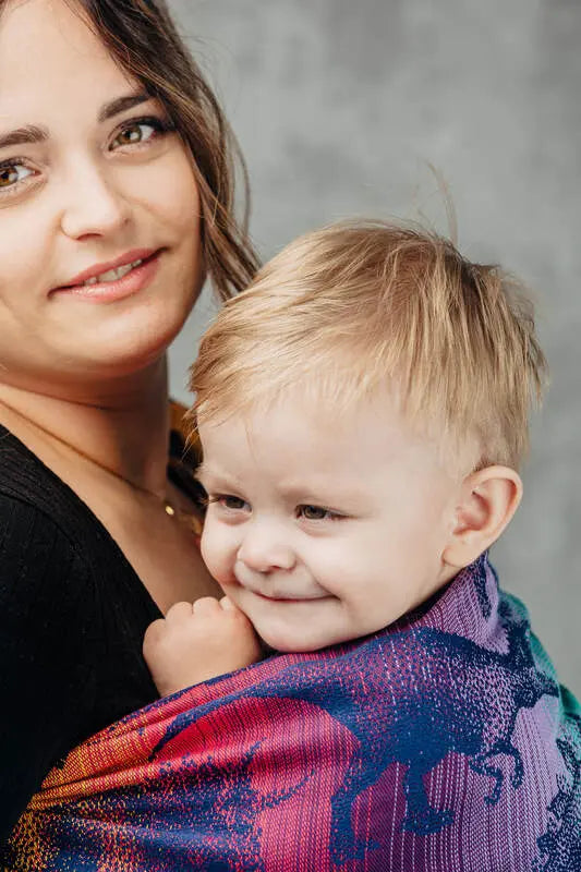 Ring Sling, Jacquard Weave (100% cotton) - with gathered shoulder - JURASSIC - NEW ERA - standard 1.8m - Woven Baby    ring_slings    #