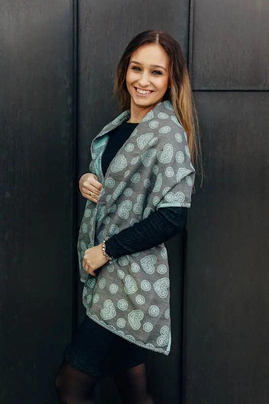 LennyScarf - 42% cotton, 58 % silk - Lace Grey & Mint - Woven Baby Title - Default Title   lenny_scarf    #