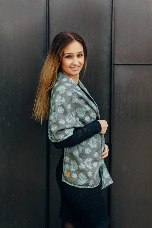 LennyScarf - 42% cotton, 58 % silk - Lace Grey & Mint - Woven Baby Title - Default Title   lenny_scarf    #
