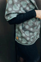 LennyScarf - 42% cotton, 58 % silk - Lace Grey & Mint - Woven Baby    lenny_scarf    #