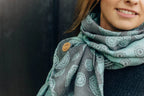 LennyScarf - 42% cotton, 58 % silk - Lace Grey & Mint - Woven Baby    lenny_scarf    #
