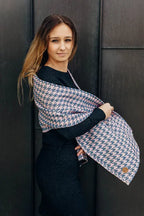 LennyScarf - 40% cotton 21 % baby alpaka 21 % angora 18% mulberry silk - Pepitka Grey & Pink - Woven Baby    lenny_scarf    #