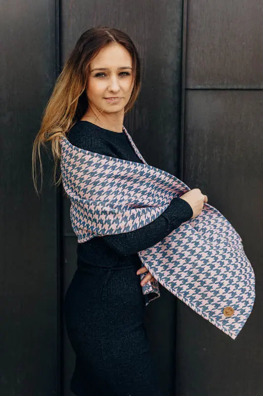 LennyScarf - 40% cotton 21 % baby alpaka 21 % angora 18% mulberry silk - Pepitka Grey & Pink - Woven Baby Title - Default Title   lenny_scarf    #