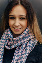 LennyScarf - 40% cotton 21 % baby alpaka 21 % angora 18% mulberry silk - Pepitka Grey & Pink - Woven Baby    lenny_scarf    #