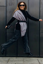 LennyScarf - 40% cotton 21 % baby alpaka 21 % angora 18% mulberry silk - Pepitka Grey & Pink - Woven Baby    lenny_scarf    #