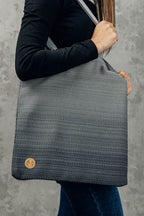Shopping bag made of wrap fabric (100% cotton) - LITTLE HERRINGBONE OMBRE GREY - Woven Baby    shopping_bags    #