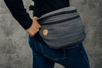 Waist Bag made of woven fabric, size large (100% cotton) - LITTLE HERRINGBONE OMBRE GREY - Woven Baby    waist_bags    #