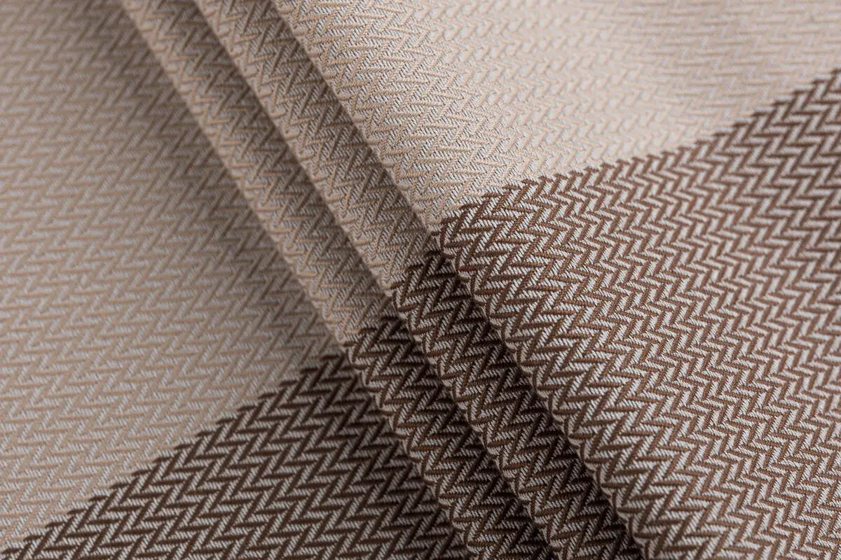 My First Baby Sling, Herringbone Weave (100% cotton) - LITTLE HERRINGBONE BABY CAFFE LATTE - Woven Baby XS - 4   long_woven_wraps    #