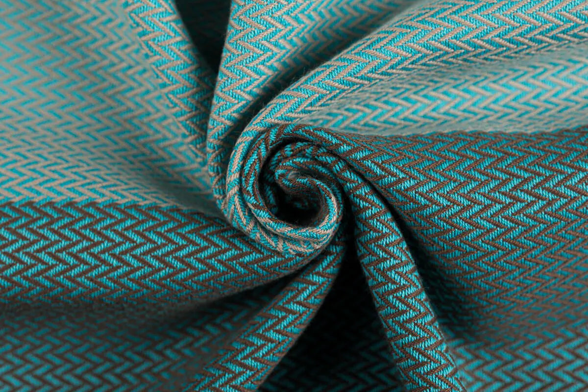 My First Ring Sling, Herringbone Weave (100% cotton) - with gathered shoulder - LITTLE HERRINGBONE BABY MINT - standard 1.8m (grade B) - Woven Baby    ring_slings    #