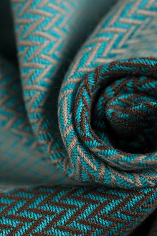 My First Baby Sling, Herringbone Weave (100% cotton) - LITTLE HERRINGBONE BABY MINT (grade B) - Woven Baby M - 6   long_woven_wraps    #