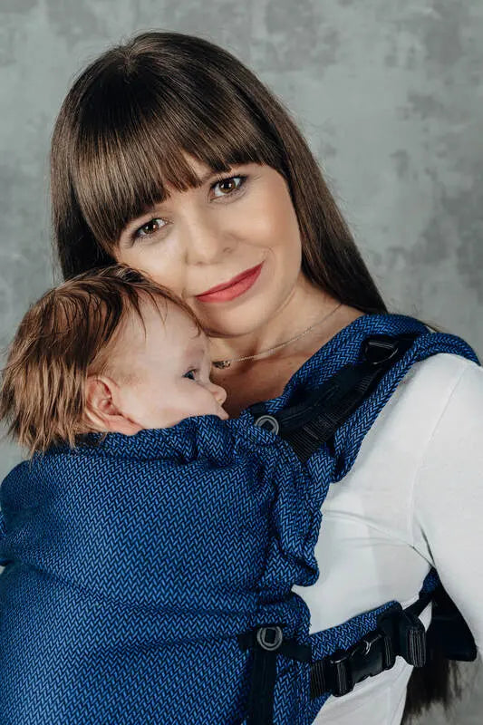 My First Baby Carrier - LennyUpGrade Carrier, herringbone weave 100% cotton - COBALT - Woven Baby Standard   lenny_upgrade    #