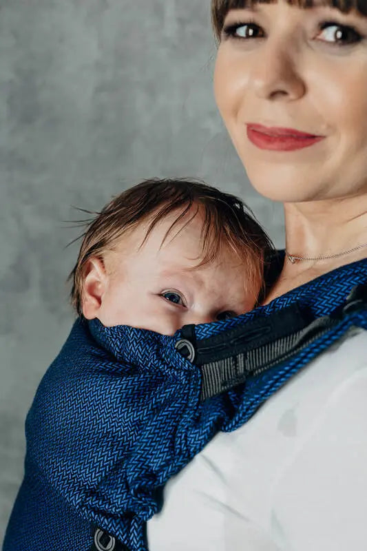 My First Baby Carrier - LennyUpGrade Carrier, herringbone weave 100% cotton - COBALT - Woven Baby Standard   lenny_upgrade    #