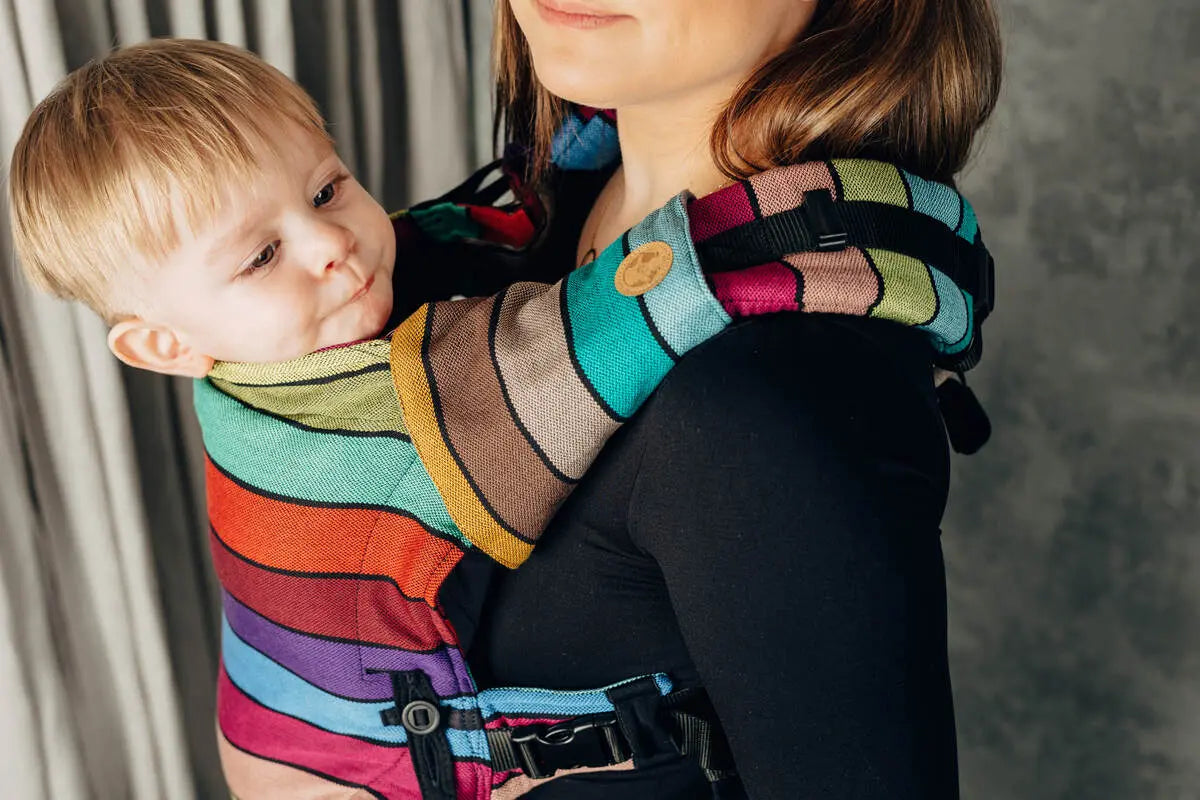 Drool Pads & Reach Straps Set, (60% cotton, 40% polyester) - CAROUSEL OF COLORS - Woven Baby Title - Default Title   drool_pad    #