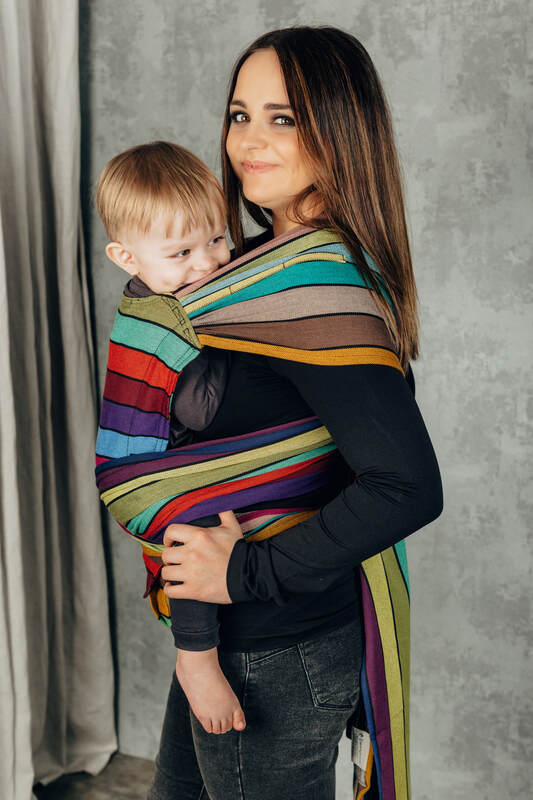 LennyHybrid Half Buckle Carrier, broken - twill weave 100% cotton - CAROUSEL OF COLORS