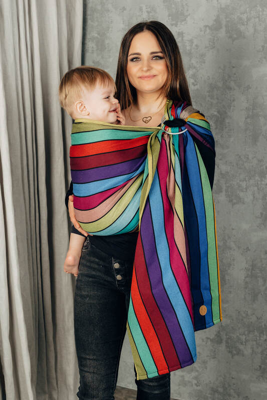 Ringsling, Broken twill Weave (100% cotton), with gathered shoulder - CAROUSEL OF COLORS - standard 1.8m - Woven Baby Title - Default Title   ring_slings    #