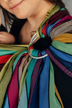 Ring Sling, Broken twill Weave (100% cotton), with gathered shoulder - CAROUSEL OF COLORS - standard 1.8m (grade B) - Woven Baby Default Title   ring_slings    #
