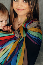 Ring Sling, Broken twill Weave (100% cotton), with gathered shoulder - CAROUSEL OF COLORS - standard 1.8m (grade B) - Woven Baby Default Title   ring_slings    #