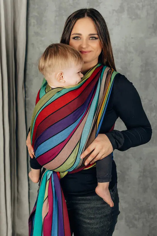 Baby Sling, Broken Twill Weave, (100% cotton) - CAROUSEL OF COLORS (grade B) - Woven Baby L - 7   long_woven_wraps    #