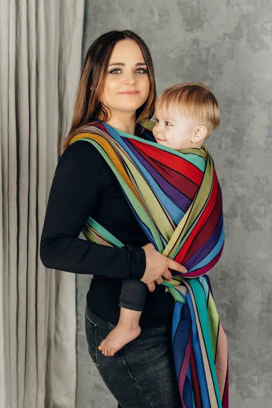 Baby Sling, Broken Twill Weave, (100% cotton) - CAROUSEL OF COLORS (grade B) - Woven Baby L - 7   long_woven_wraps    #