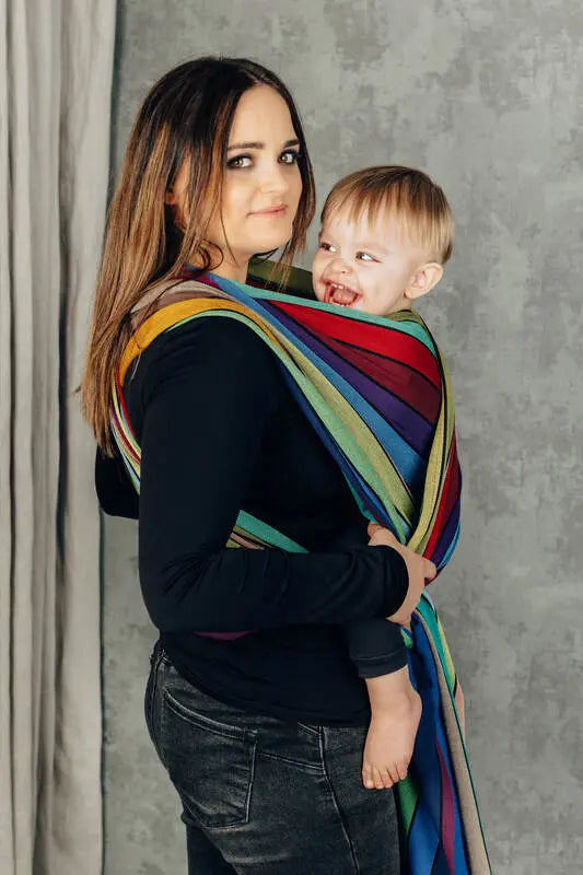 Baby Sling, Broken Twill Weave, (100% cotton) - CAROUSEL OF COLORS (grade B) - Woven Baby L - 7   long_woven_wraps    #