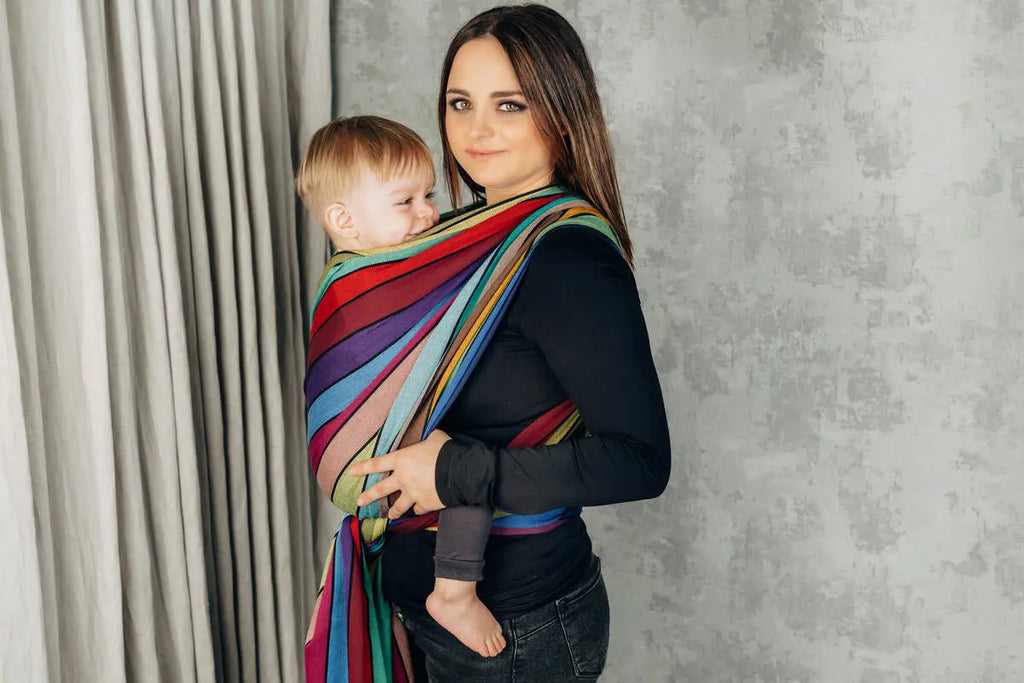 Baby Sling, Broken Twill Weave, (100% cotton) - CAROUSEL OF COLORS (grade B) - Woven Baby L - 7   long_woven_wraps    #