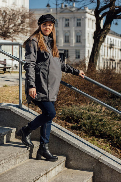 Softshell Babywearing Coat- Grey - Woven Baby Size - XL   softshell_babywearing_coats    #