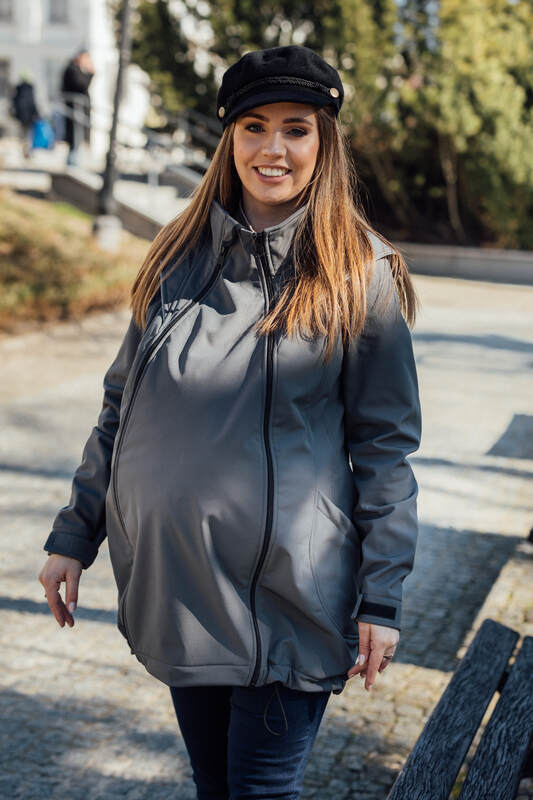 Softshell Babywearing Coat- Grey - Woven Baby Size - XL   softshell_babywearing_coats    #