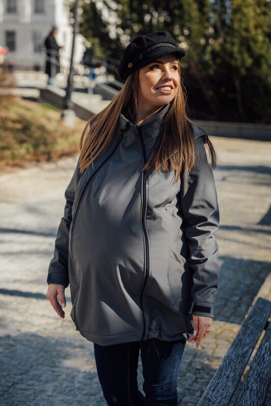 Softshell Babywearing Coat- Grey - Woven Baby Size - XL   softshell_babywearing_coats    #