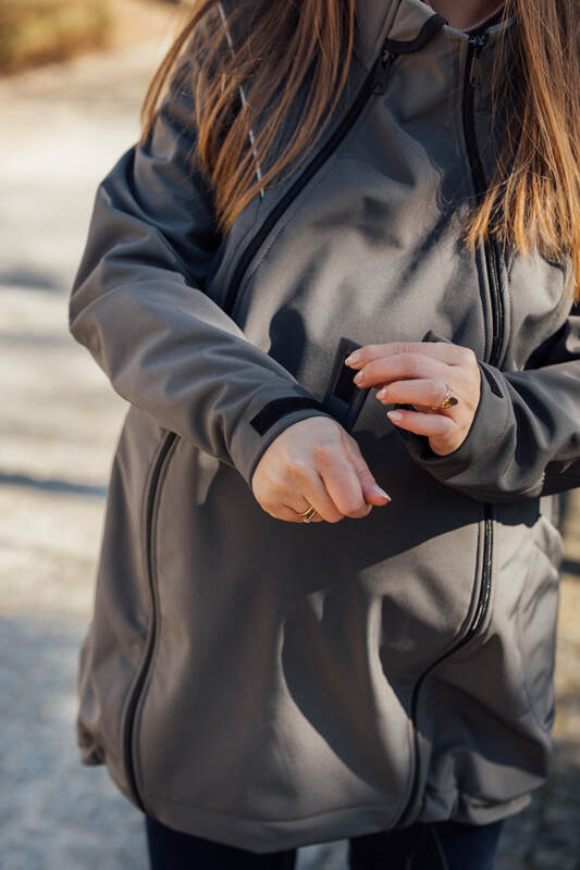 Softshell Babywearing Coat- Grey - Woven Baby Size - XL   softshell_babywearing_coats    #