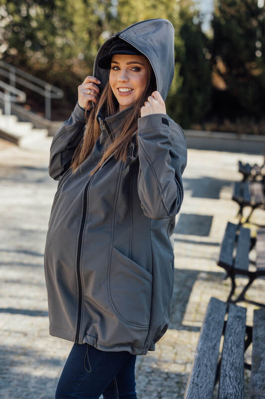 Softshell Babywearing Coat- Grey - Woven Baby XL   softshell_babywearing_coats    #