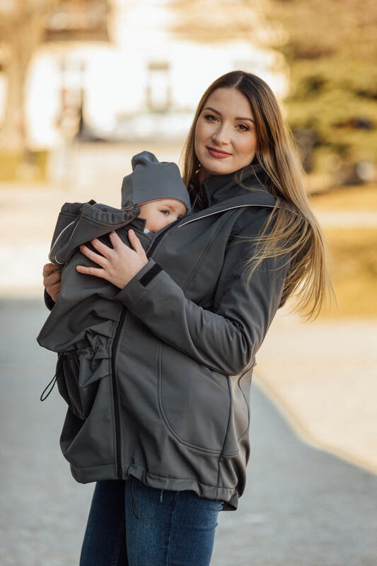 Softshell Babywearing Coat- Grey - Woven Baby XL   softshell_babywearing_coats    #