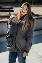 Softshell Babywearing Coat- Grey - Woven Baby XL   softshell_babywearing_coats    #