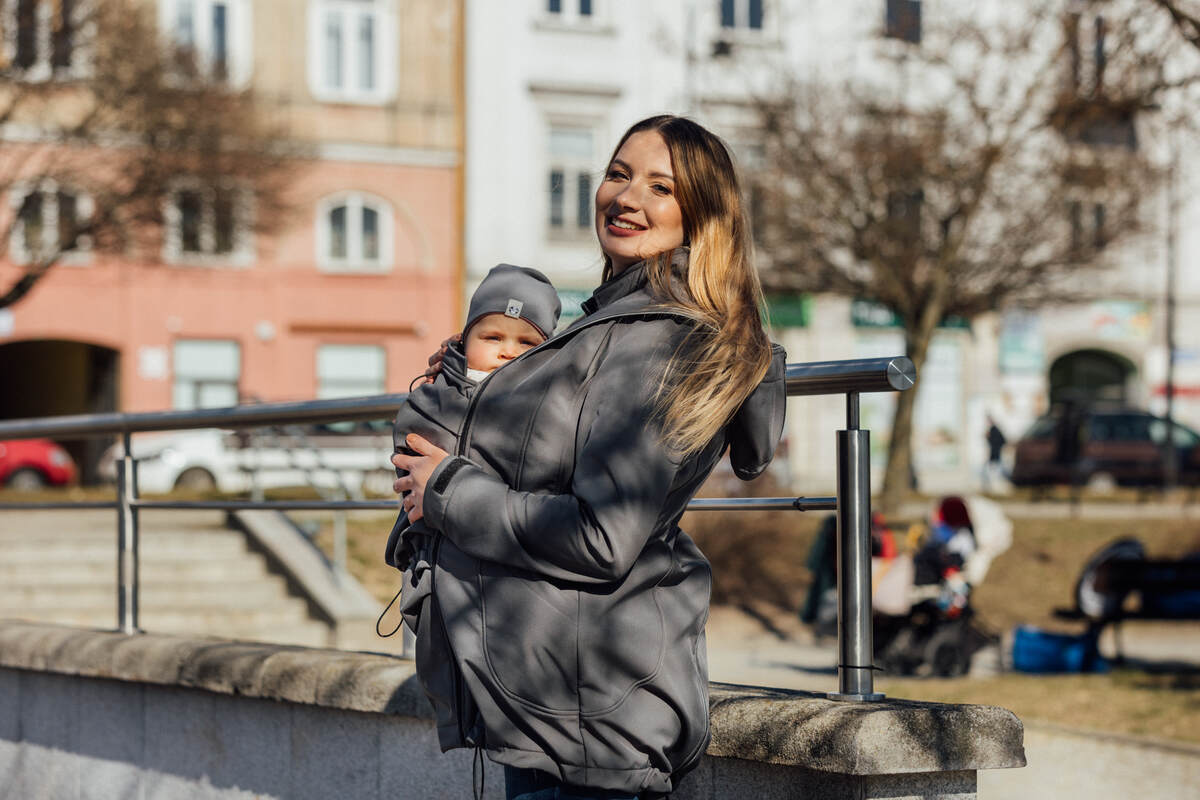 Softshell Babywearing Coat- Grey - Woven Baby XL   softshell_babywearing_coats    #
