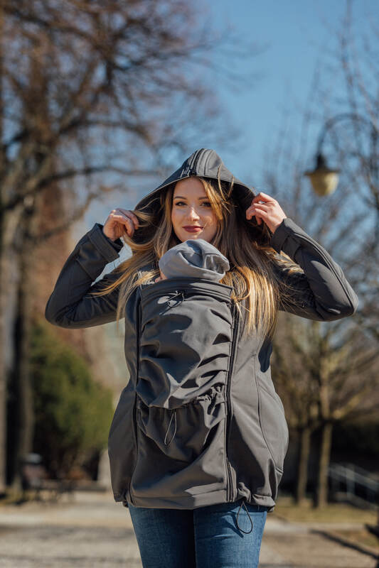 Softshell Babywearing Coat- Grey - Woven Baby XL   softshell_babywearing_coats    #