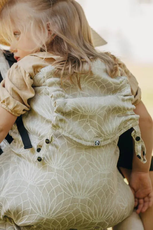 LennyPreschool Carrier, jacquard weave 100% linen - LOTUS - NATURAL - Woven Baby Preschool   lenny_preschool    #