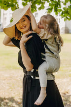 LennyPreschool Carrier, jacquard weave 100% linen - LOTUS - NATURAL - Woven Baby Preschool   lenny_preschool    #