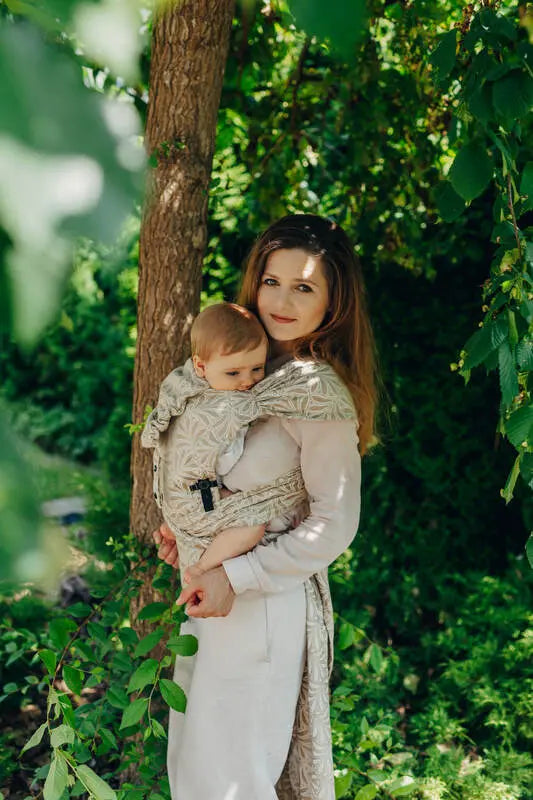LennyHybrid Half Buckle Carrier, jacquard weave (50% cotton, 50% bamboo viscose) - INFINITY - GOLDEN HOUR - Woven Baby Size - Standard   lenny_hybrid    #