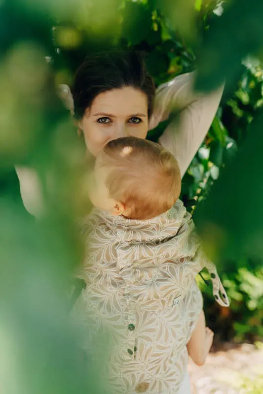 LennyUpGrade Carrier, jacquard weave, 50% cotton, 50% bamboo viscose - INFINITY - GOLDEN HOUR - Woven Baby Standard   lenny_upgrade    #