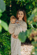 Ring Sling, Jacquard Weave (50% cotton, 50% bamboo viscose), with gathered shoulder - INFINITY - GOLDEN HOUR - standard 1.8m