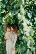 Ring Sling, Jacquard Weave (50% cotton, 50% bamboo viscose), with gathered shoulder - INFINITY - GOLDEN HOUR - standard 1.8m - Woven Baby    ring_slings    #