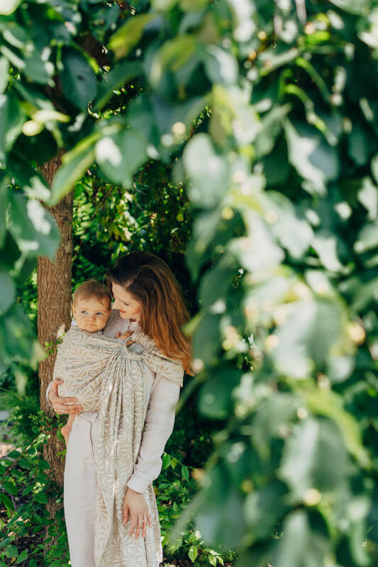 Ring Sling, Jacquard Weave (50% cotton, 50% bamboo viscose), with gathered shoulder - INFINITY - GOLDEN HOUR - standard 1.8m - Woven Baby Title - Default Title   ring_slings    #