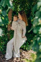 Ring Sling, Jacquard Weave (50% cotton, 50% bamboo viscose), with gathered shoulder - INFINITY - GOLDEN HOUR - standard 1.8m - Woven Baby    ring_slings    #