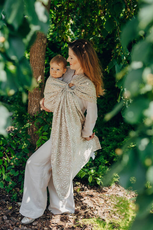 Ring Sling, Jacquard Weave (50% cotton, 50% bamboo viscose), with gathered shoulder - INFINITY - GOLDEN HOUR - standard 1.8m - Woven Baby Title - Default Title   ring_slings    #