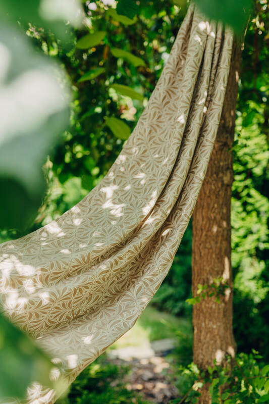 Ring Sling, Jacquard Weave (50% cotton, 50% bamboo viscose), with gathered shoulder - INFINITY - GOLDEN HOUR - standard 1.8m - Woven Baby    ring_slings    #