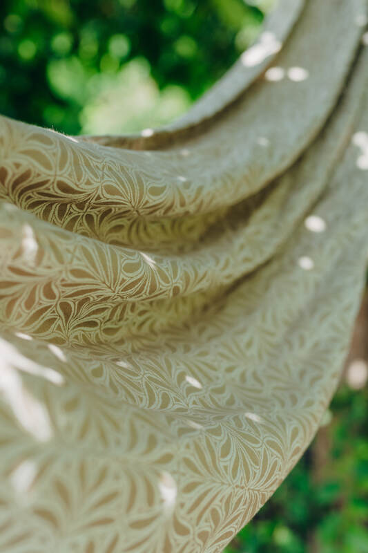 Ring Sling, Jacquard Weave (50% cotton, 50% bamboo viscose), with gathered shoulder - INFINITY - GOLDEN HOUR - standard 1.8m - Woven Baby    ring_slings    #