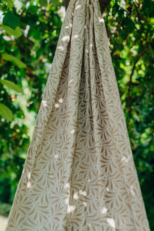 Ring Sling, Jacquard Weave (50% cotton, 50% bamboo viscose), with gathered shoulder - INFINITY - GOLDEN HOUR - standard 1.8m - Woven Baby    ring_slings    #