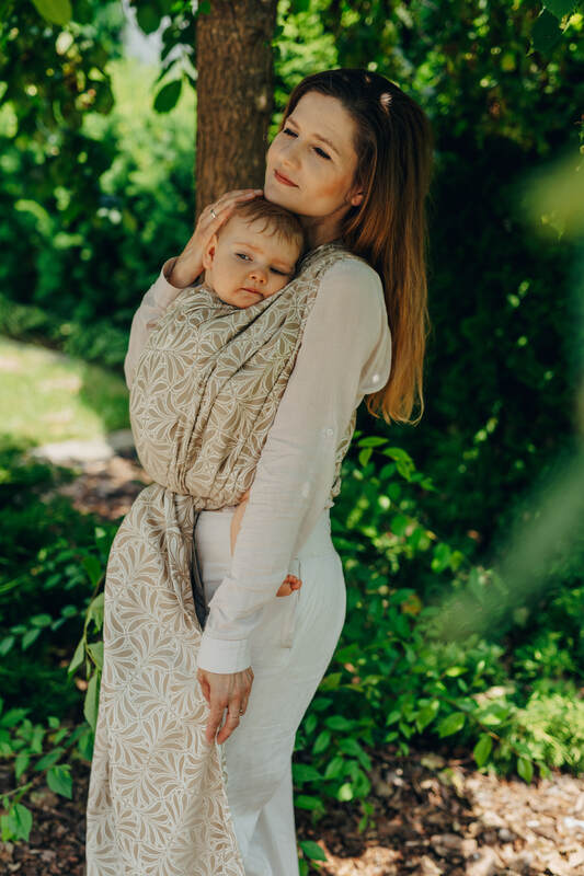 Baby Wrap, Jacquard Weave (50% cotton, 50% bamboo viscose) - INFINITY - GOLDEN HOUR